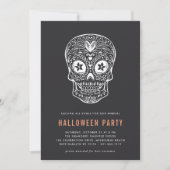Calavera Skull Halloween Party Kaart (Voorkant)