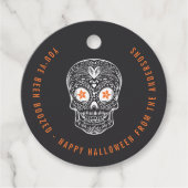 Calavera Skull Je bent opgevoed Halloween Bedankjes Labels (Voorkant)