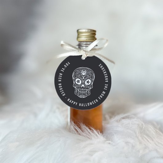 Calavera Skull Je bent opgevoed Halloween Bedankjes Labels