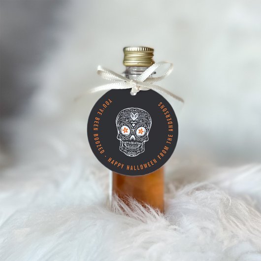 Calavera Skull Je bent opgevoed Halloween Bedankjes Labels