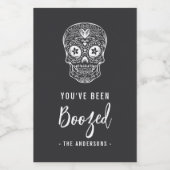 Calavera Skull Je bent opgevoed Halloween Wijn Etiket (Enkel label)