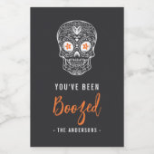 Calavera Skull Je bent opgevoed Halloween Wijn Etiket (Enkel label)