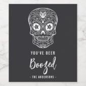 Calavera Skull Je bent opgevoed Halloween Wijn Etiket (Enkel label)