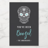 Calavera Skull Je bent opgevoed Halloween Wijn Etiket (Enkel label)