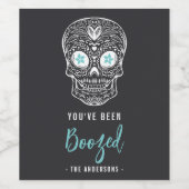 Calavera Skull Je bent opgevoed Halloween Wijn Etiket (Enkel label)