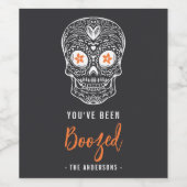 Calavera Skull Je bent opgevoed Halloween Wijn Etiket (Enkel label)