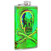 Calavera Skull NFT Art Green Red Heupfles (Rechts)