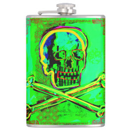 Calavera Skull NFT Art Green Red Heupfles