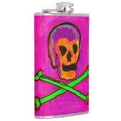 Calavera Skull NFT Art Paars Pink Green Heupfles (Rechts)