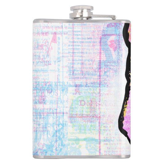 Calavera Skull NFT Art Pink Paars Heupfles (Achterkant)