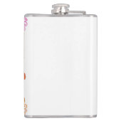 Calavera Skull NFT Art White Oranje blauw oog Heupfles (Achterkant)