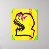 Calavera Skull NFT Art Yellow Black Paars Canvas Afdruk (Voorkant)