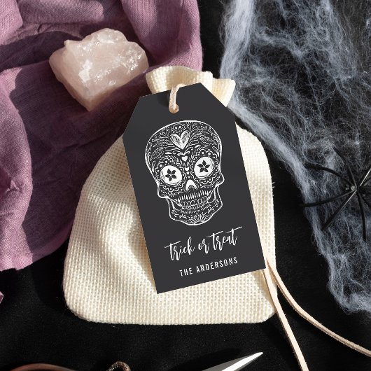 Calavera Skull Persoonlijke Halloween Cadeaulabel