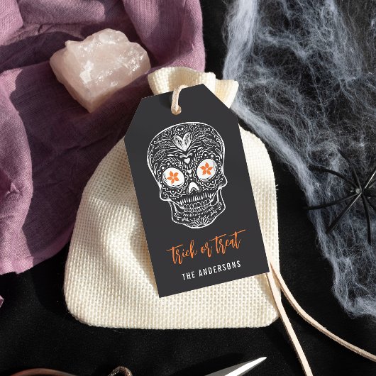 Calavera Skull Persoonlijke Halloween Cadeaulabel