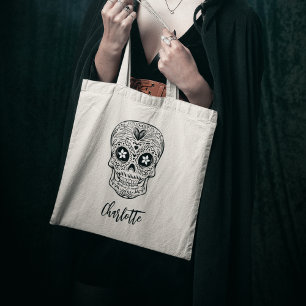 Calavera Skull Persoonlijke Halloween Tote Bag