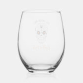 Calavera Skull Persoonlijke Halloween Wijnglas Zonder Voet (Achterkant)