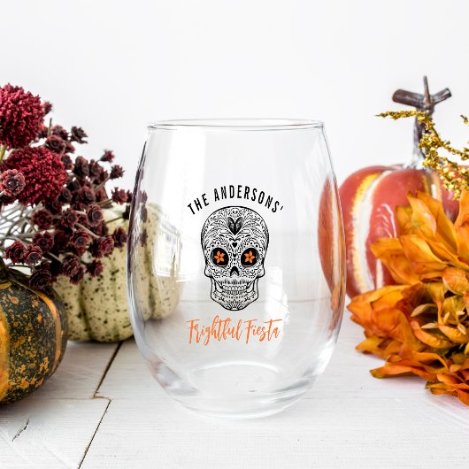 Calavera Skull Persoonlijke Halloween Wijnglas Zonder Voet