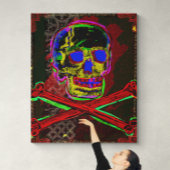Calavera Skull PGeek NFT Art Red Blue Canvas Afdruk