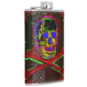 Calavera Skull PGeek NFT Art Red Blue Heupfles (Rechts)
