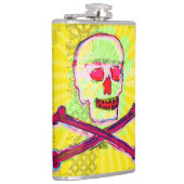 Calavera Skull pgeek NFT Art Yellow Green red Heupfles (Rechts)