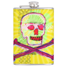 Calavera Skull pgeek NFT Art Yellow Green red