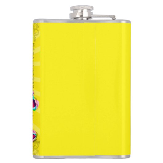 Calavera Skull pgeek NFT Art Yellow Green red Heupfles (Achterkant)