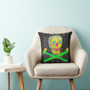 Calavera Skull Retro Mexicaanse Letterpress Kussen