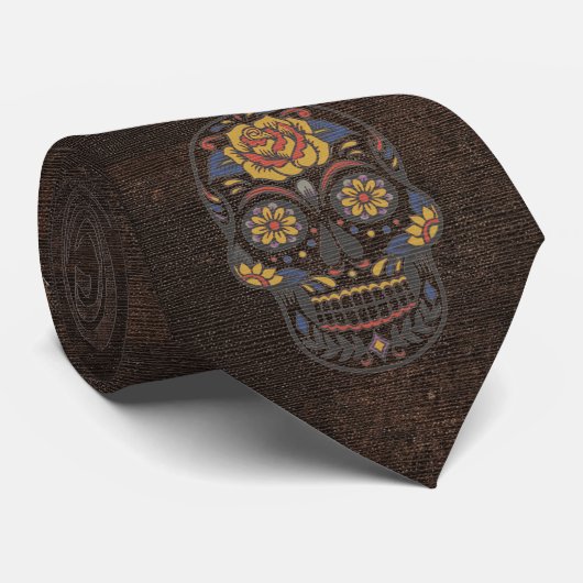 Calavera stropdas – Rustieke Erfgoed (Opgerold)