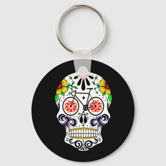 Calavera - Sugar Skull Bike Sleutelhanger (Voorkant)