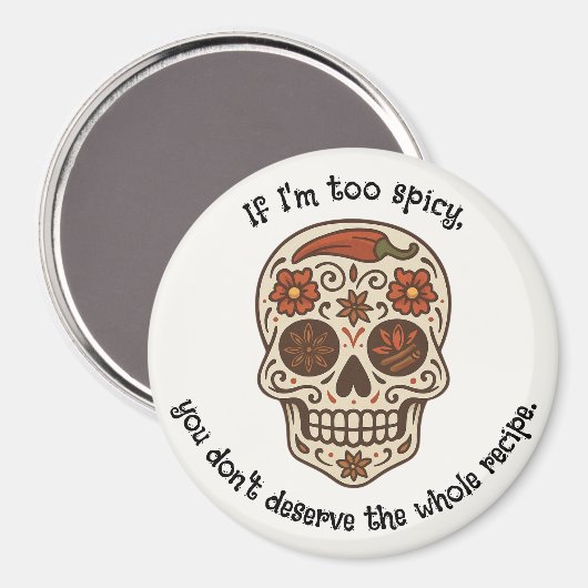 Calavera Sugar Skull Spicy Keuken Koelkast Magnet (Voorkant / Achterkant)