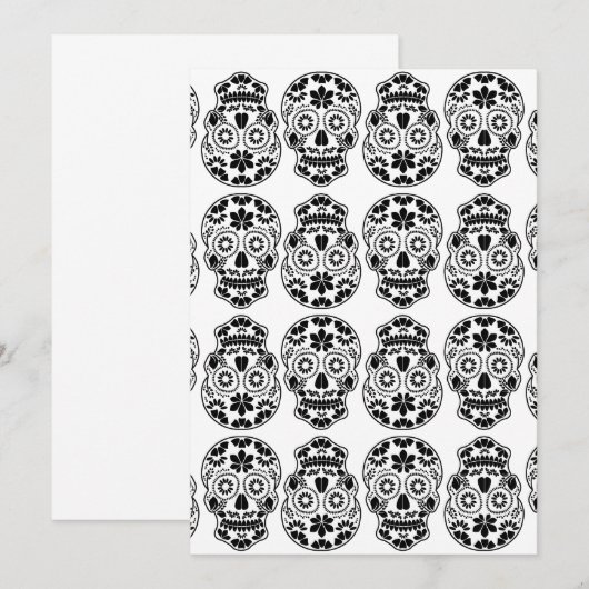 Calavera suikerschedel snoep_floral mexicana calav kaart (Voorkant / Achterkant)