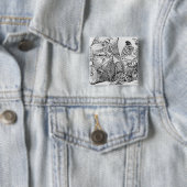 Calavera uit de 20e eeuw vierkante button 5,1 cm (In situ)