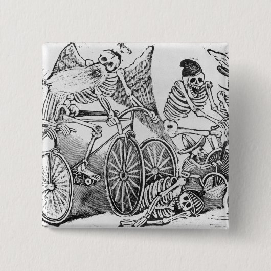 Calavera uit de 20e eeuw vierkante button 5,1 cm (Voorkant)