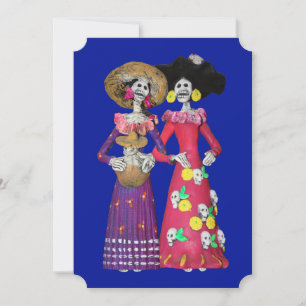 Calavera Vriendinnen Dia De Los Muertos Feestje Kaart