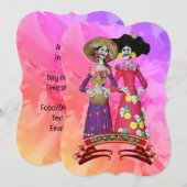 Calavera Vriendinnen Dia De Los Muertos Kaart (Voorkant / Achterkant)