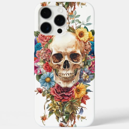 Calavera y flores Case-Mate iPhone case (Achterkant)