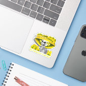 Calavera Yellow Dia de Los Muertos Sticker (Laptop met iPhone)