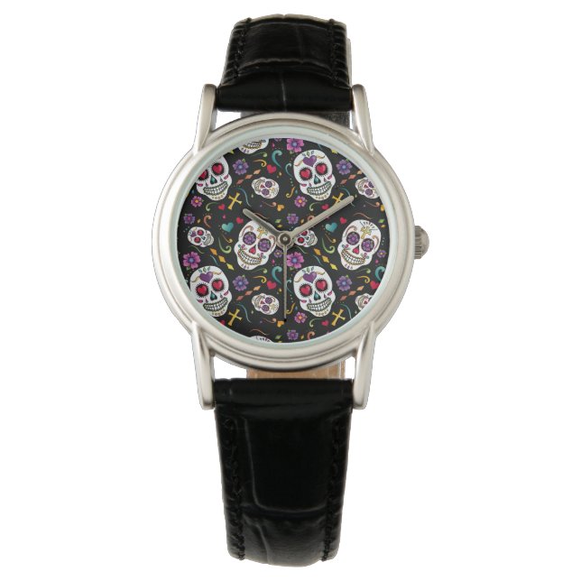 Calaveras Celebration - zwart Horloge (Voorkant)