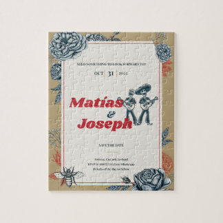 Calaveras (Gay) Wedding Invitation (Kleur 4) Legpuzzel