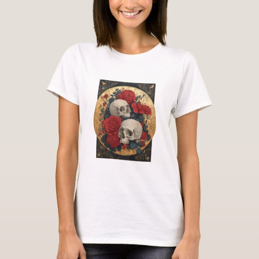 Calaveras, oro y rosas t-shirt (Voorkant)