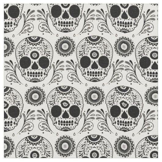 Calaveras - Skulls - Dia De Los Muertos Stof (Close Up)