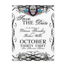 Calaveras Sugar Skull & Flourishes Save the Date