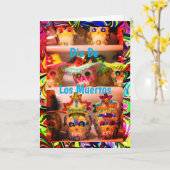 Calaveritas de Azucar, 5" x 7" Wenskaart Kaart (Gele Bloem)