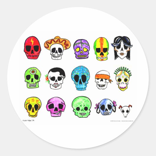 Calaveritas Ronde Sticker (Voorkant)