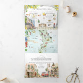 Calbria Italië | Mediterrane routekaart Drieluik Uitnodiging (Binnen)