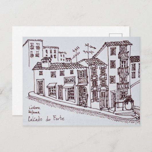Calcada do Forte, Alfama | Lissabon, Portugal Briefkaart (Voorkant / Achterkant)