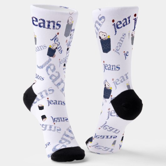 Calcetines de estampado integral con azul jeans sokken (Gebogen)