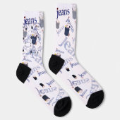 Calcetines de estampado integral con azul jeans sokken (Rechts)