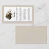 Calciet Crystal Betekenis Sieraden Display Edelste Visitekaartje (Voorkant / Achterkant)