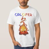 Calcifer Fire redcalcifer, hoesjes die kasteel ver T-shirt (Voorkant)